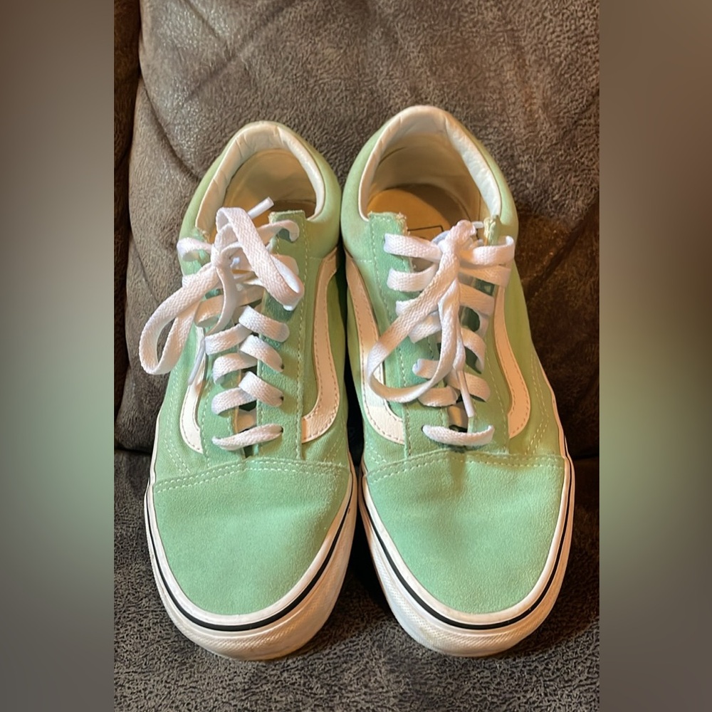 Vans Mint Green Canvas and suede with White Accents